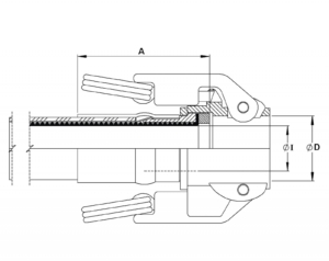 Gesicherte Hebelarmkupplung mit PTFE-Auskleidung