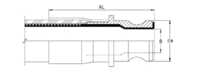 Vaterteil mit PTFE-Auskleidung