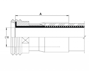 Gewindestutzen mit PTFE-Auskleidung