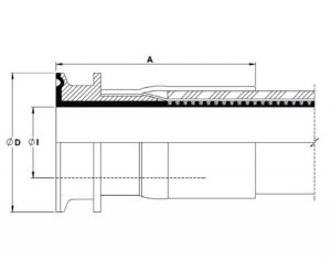 Tri-Clamp-Armatur mit PTFE-Auskleidung (Standard)