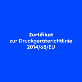 Bild Zertifikat zur Druckgeräterichtlinie 2014/68/EU